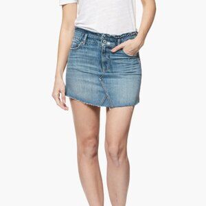 PAIGE Alethea Frayed Denim Miniskirt